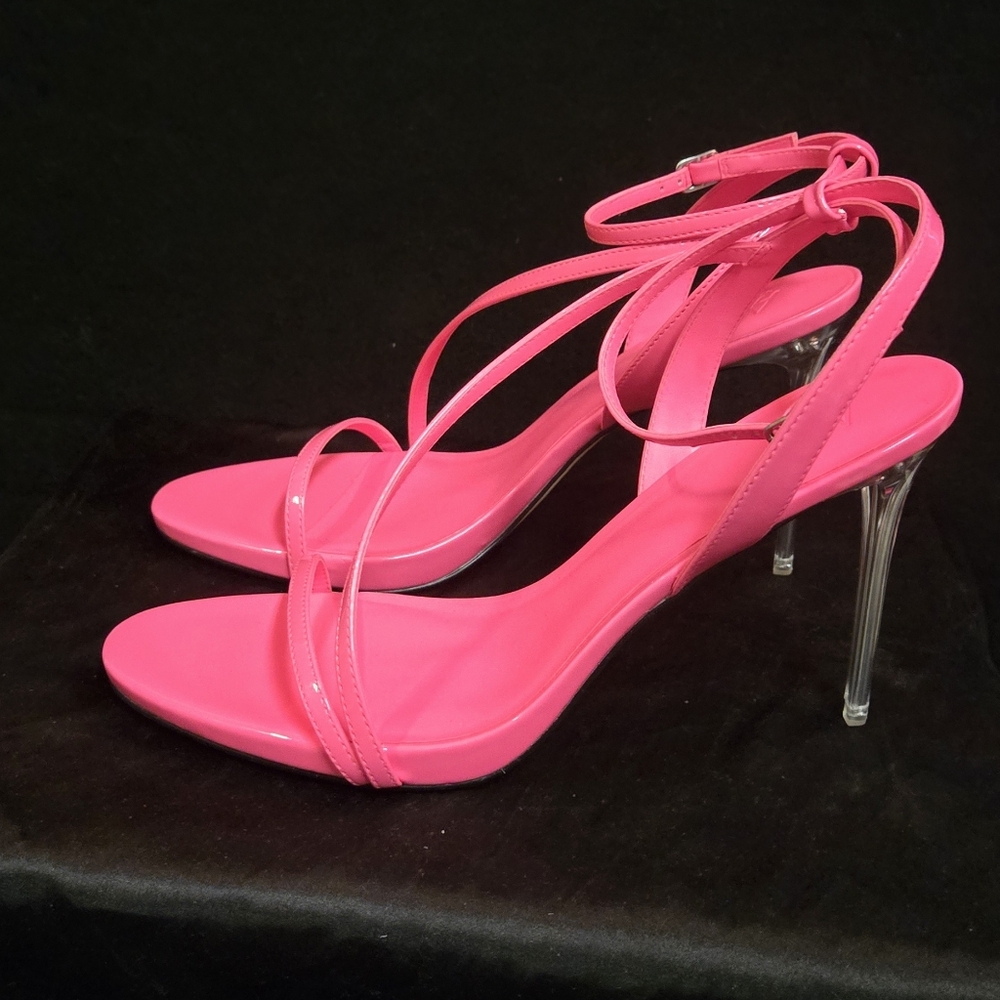AAJ By Aminah Vibrant Pink Strappy Heels